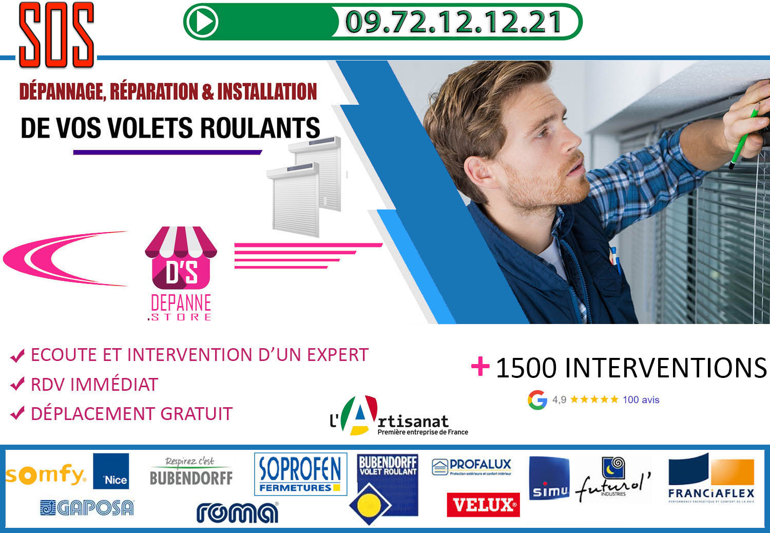 Installation Store roulant solaire Montrouge